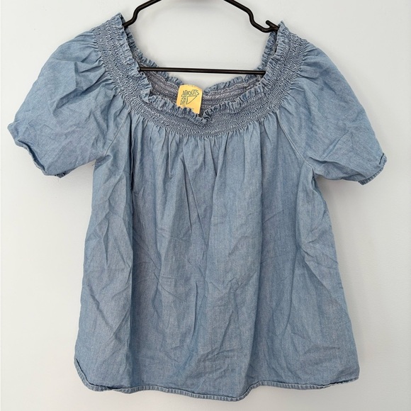 THERE ABOUTS Girls Blue Smocked Shirt Top Size 2XL Boho Peasant - Picture 1 of 4